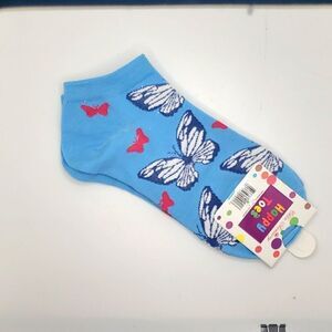 BLUE butterfly ankle socks